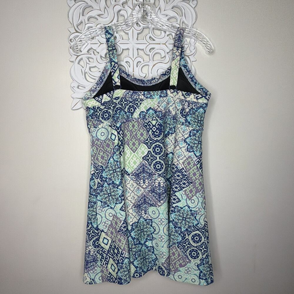 COLDWATER CREEK Women's size 12 Swimsuit 1-Piece Bathing Suit Swim Dress BLUE - Picture 7 of 14
